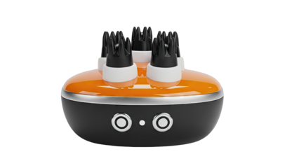 Black and Orange Electric Scalp Massager with Rotating Nodes