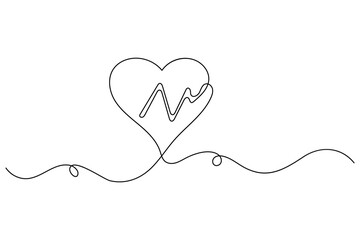 Fototapeta premium Healthcare protection line icon with heart and shield 