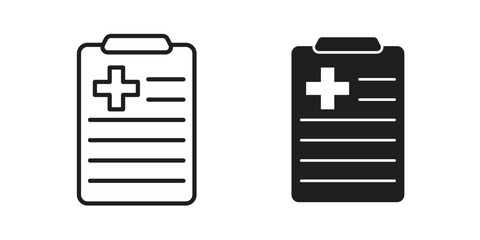 Medical history icons set designed in filled, outline, line and stroke style