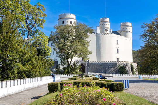 Orlik nad Vltavou castle, Orlik water dam, South Bohemia, Czech republic