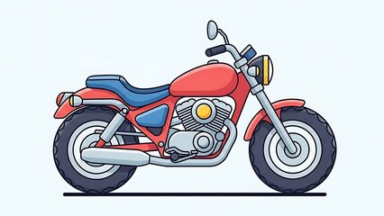 Fototapeta premium Red motorcycle with blue seat.