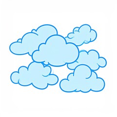 Cartoon image of fluffy, light blue, cloud shapes