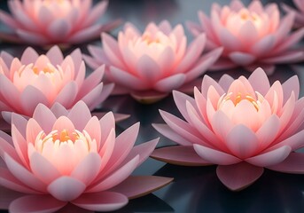 Glowing pink lotus candles