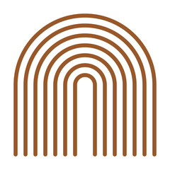 Obraz premium Color geometric icon. Abstract line art shape. Minimalistic graphic symbol. Decorative striped element for poster, project, banner, design. isolated on a white or PNG background. Vector illustration.