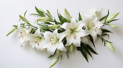 Elegant White Lilies Blossom, Floral Arrangement For Celebration