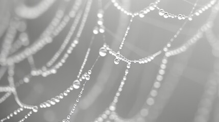 Thin silken lines crisscross in a web of perfection. Black and white art