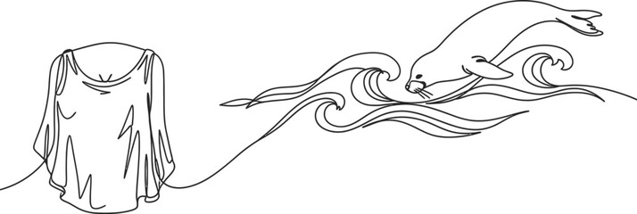 Ancient Greece Tunic And Horse Wave Design Vector Illustration