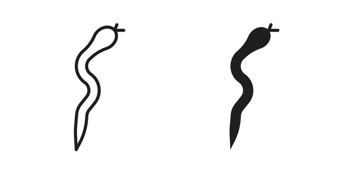 Snake icons set designed in filled, outline, line and stroke style
