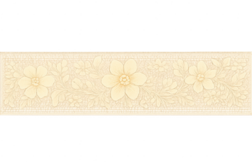 Floral classical frame decor relief with transparent background
