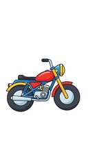 Fototapeta premium Colorful cartoon motorcycle illustration.