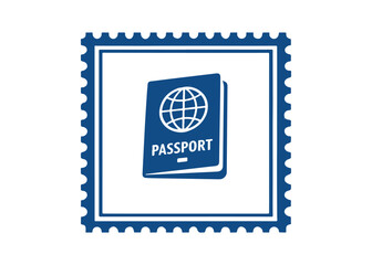 Obraz premium passport postage stamp vector icon on a white background Vector postage stamp on a white background
