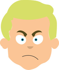 Obraz premium Cartoon character with unhappy facial expression