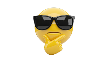Thinking Emoji Wearing Sunglasses