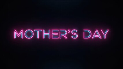 Neon Mothers Day Sign Celebration Festive Lighting