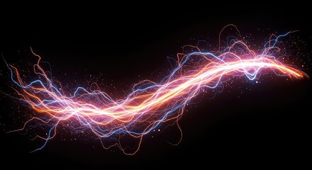 Dynamic swirling abstract light field representing flowing energy and futuristic power. Digital render of cosmic flow and electrical current ,atmosphere ,dynamic ,kinetic