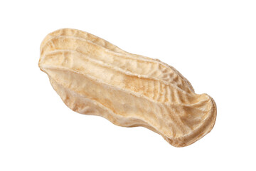 A pile of boiled peanuts in their shells isolated on a white background