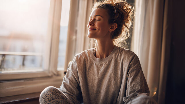 Positive Mindset and Lifestyle Energy in Sunlit Room