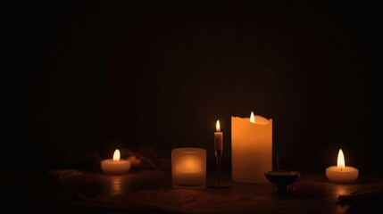 Regip Kandili Night Background with Glowing Candles and Peaceful Spiritual Mood