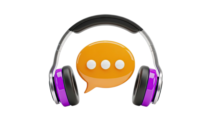Headphones with Chat Bubble