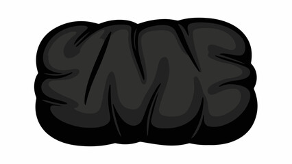 Embossed black bubble letters with subtle shading