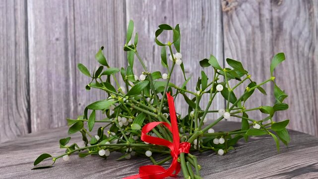 a bouquet of mistletoe branches