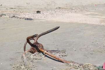 Old Rusty anchor for boat