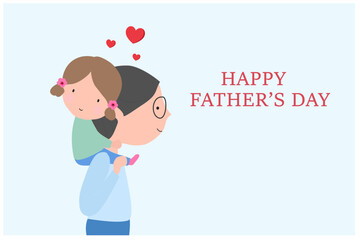 Happy Father's Day vector illustration, father and child 