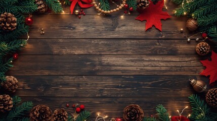 Warm Navidad Holiday Background with Rustic Decorations and Cozy Mood
