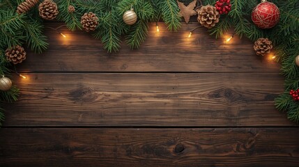 Warm Navidad Holiday Background with Rustic Decorations and Cozy Mood