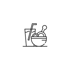 Dinner icon, Restaurant Symbol Outline icon Transparent background Editable Stroke
