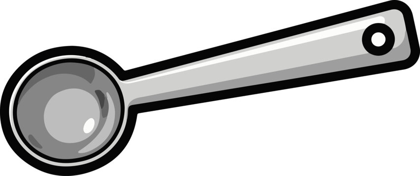 A simple cartoon-style depiction of a grey tablespoon with a black outline