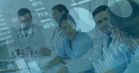 Analyzing medical data animation, healthcare professionals having meeting in office - Powered by Adobe