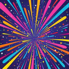Vibrant Colorful Burst with Sparkles