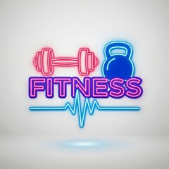 A modern neon logo for fitness