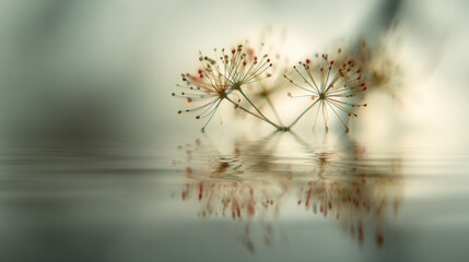 Abstract Reflection of Delicate Flora During Conceptual Festival