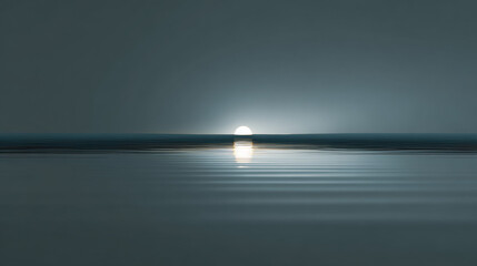 Tranquil Horizon at Dawn with Gentle Water Reflections