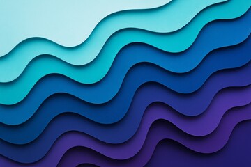 Abstract layered waves in gradient blue and purple tones forming a creative flowing pattern on a textured background. Ai generative. Ai generative