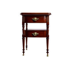 Edwardian mahogany nightstand with single drawer and brass knobs