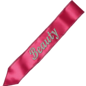 Embroidered beauty pageant sash with glittering letters