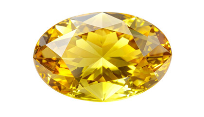 Fototapeta premium Vibrant, multifaceted, yellow gemstone, set against a dark background
