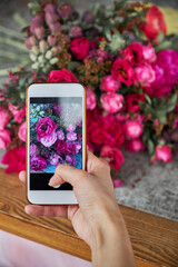 Vibrant, fresh red rose flower bouquet arrangement