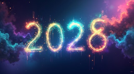 2028 Abstract Background with Vibrant Swirling 