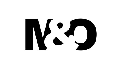 MO logo design in bold style. Black white identity symbol. Modern typography emblem. Corporate branding icon.