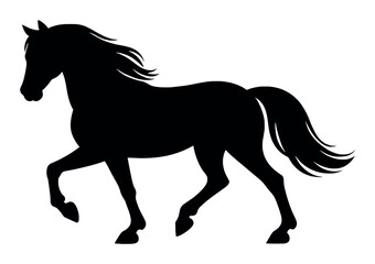 Obraz premium Silhouette of a majestic horse on a gradient background