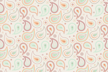 Indian paisley on persian wrapping. Seamless flat by drawing designer. Trendy surreal as leaf classic.