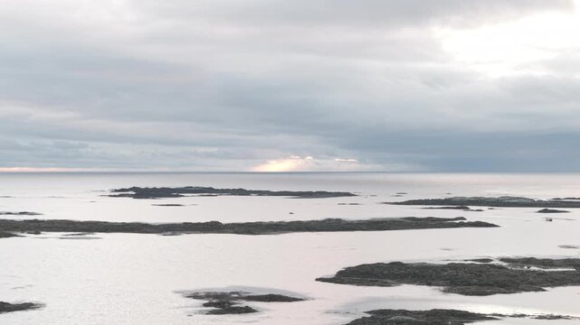 Coucher de soleil sur une plage irlandaise