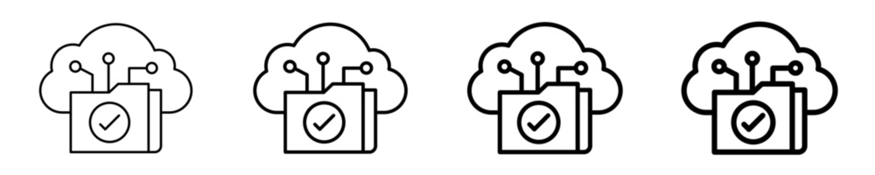 Cloud Icon Set Different Style Collection
