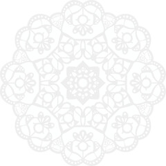 Delicate Floral Geometric Doily Lace Ornament Round Decorative Element