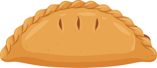 Detailed Flat Pastry Turnover Icon for Sweet or Savory Treat
