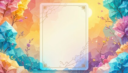Vibrant floral background with elegant frame for creative design